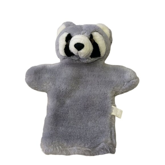 Mary Meyer Gray Plush Raccoon Hand Puppet & Seal Pup Soft Toy Set - Picture 3 of 3